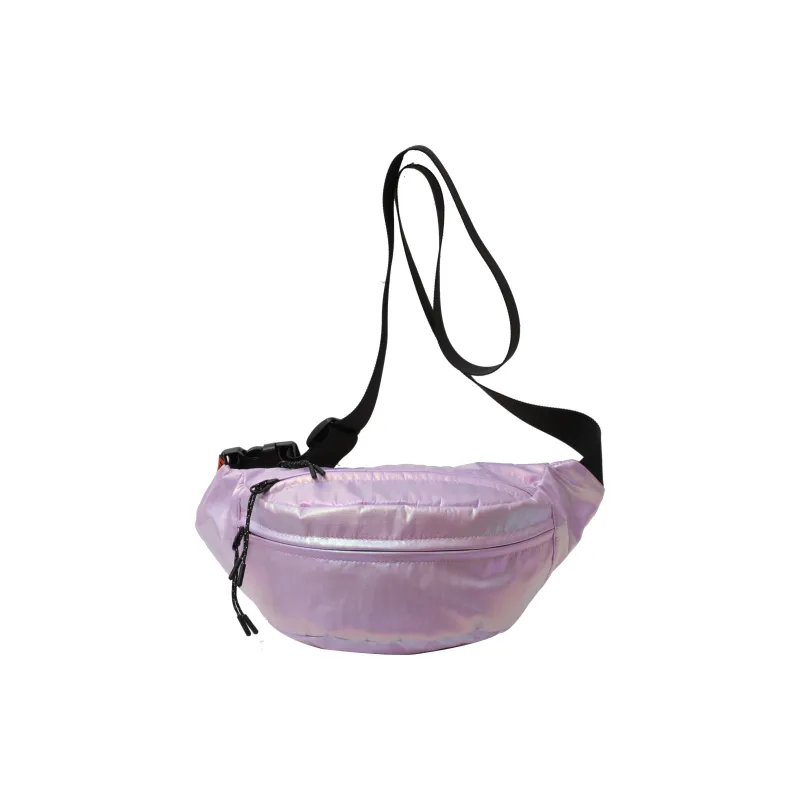 MOK Nylon Sling Bag Unisex White/Light Purple/Light Green-2