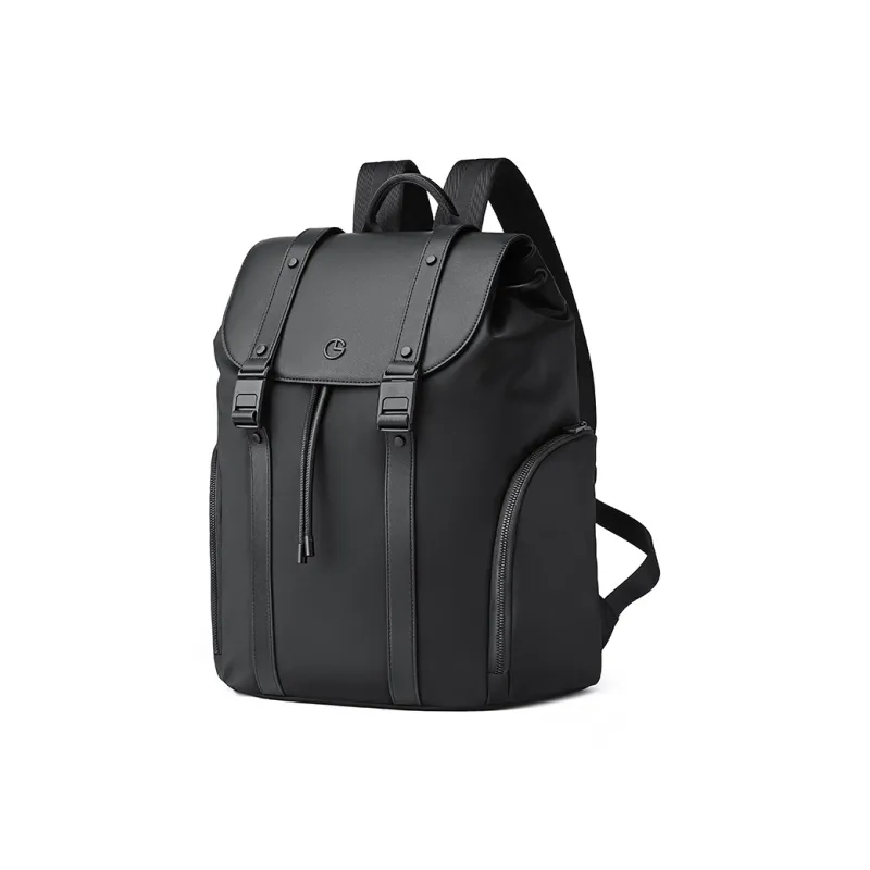 GOLDLION Fabric With Synthetic Leather Backpack Large Size Men's Black-1