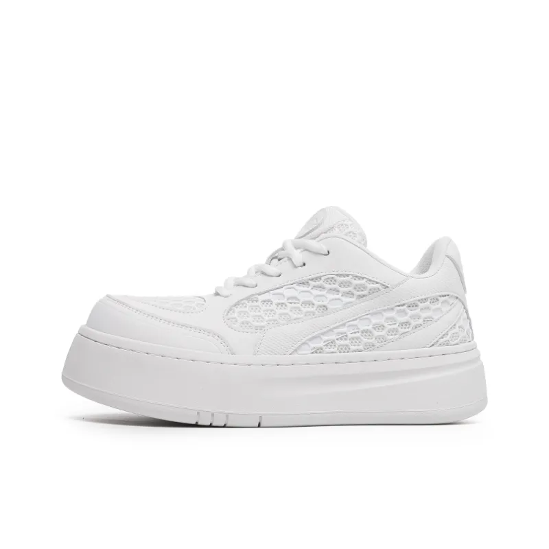 Angelmi Anti Slip Wear Resistant Low Top Skateboard Shoes Unisex White-0