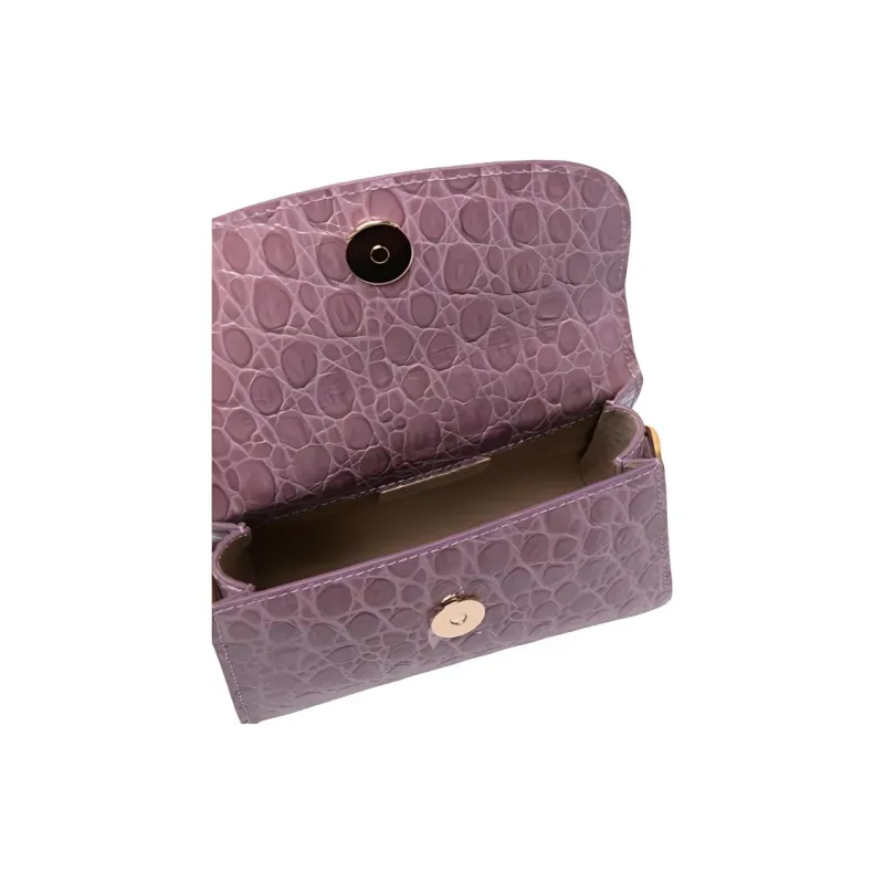 By Far Mini Croco Cow Leather Handbag Crossbody Bag Regular Women's Lilac-2
