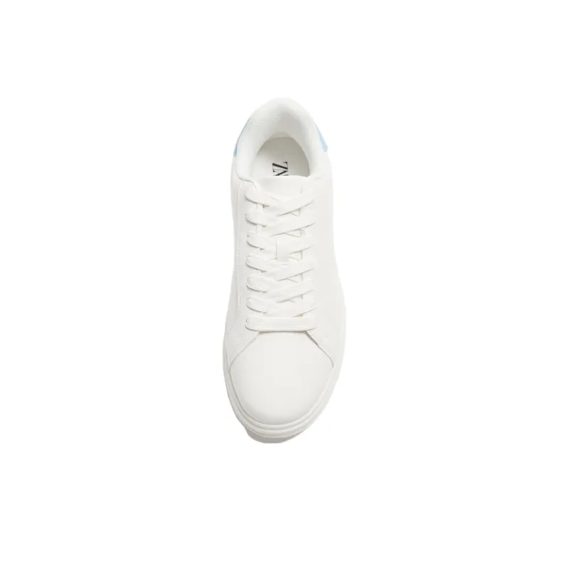 ZARA Wear resistant And Lightweight Low Top Skateboard Shoes Men's White Blue-3