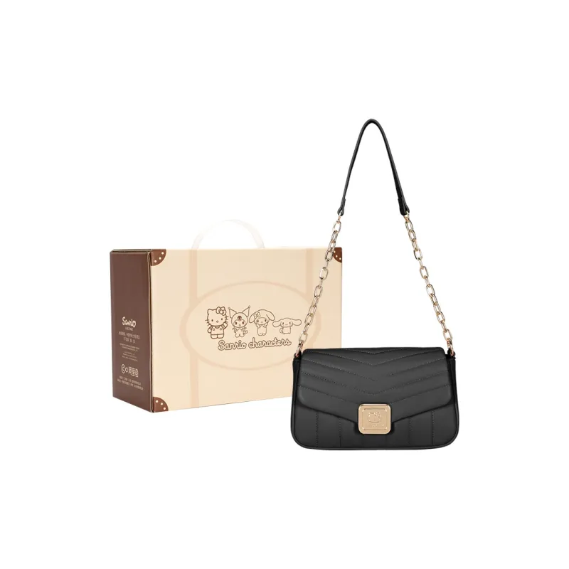 Sanrio Hello Kitty Synthetic Leather Shoulder Bag Chain Shoulder Bag Regular Women's Pink/Black/Ecru-2