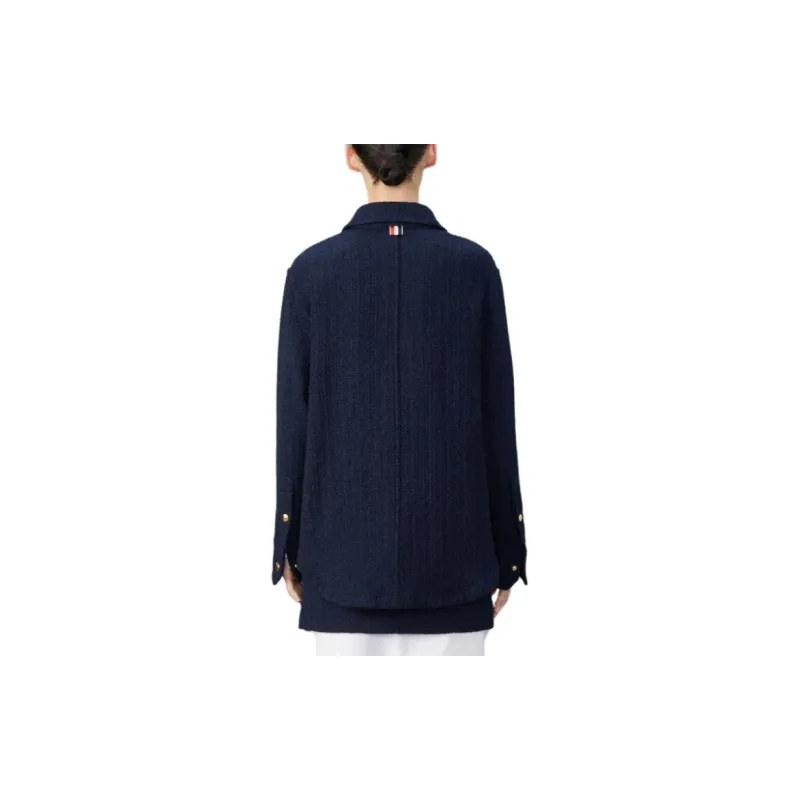 THOM BROWNE RWB Striped Tweed Button Up Blazer-3
