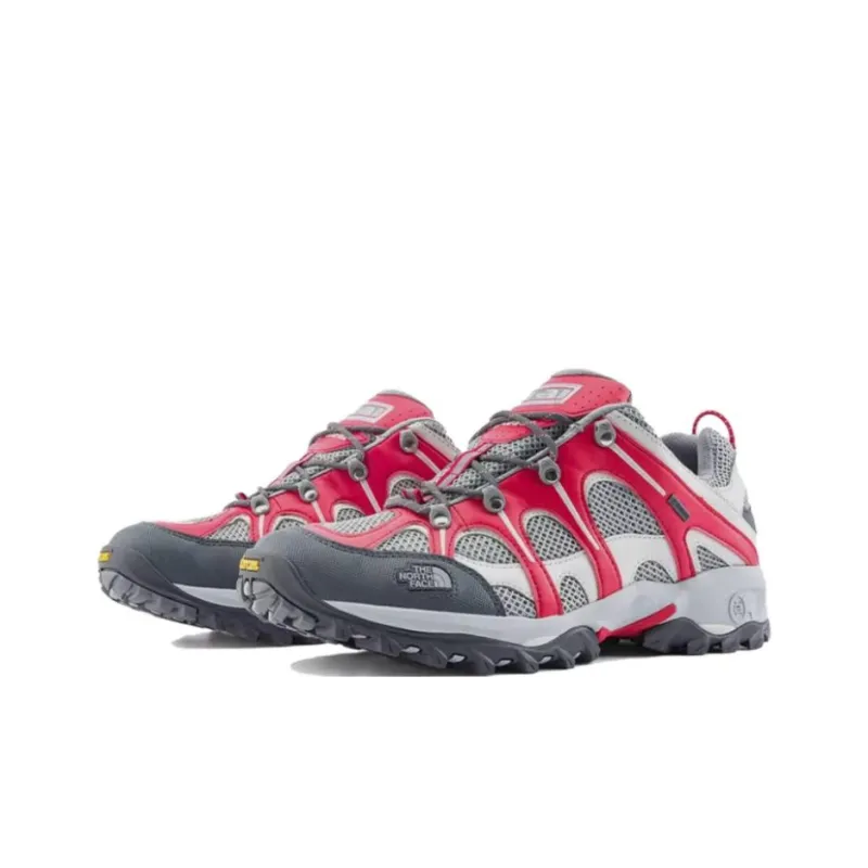 THE NORTH FACE Hedgehog Series Anti Slip Wear Resistant Low Top Trekking Shoes Men's Gray Red-1