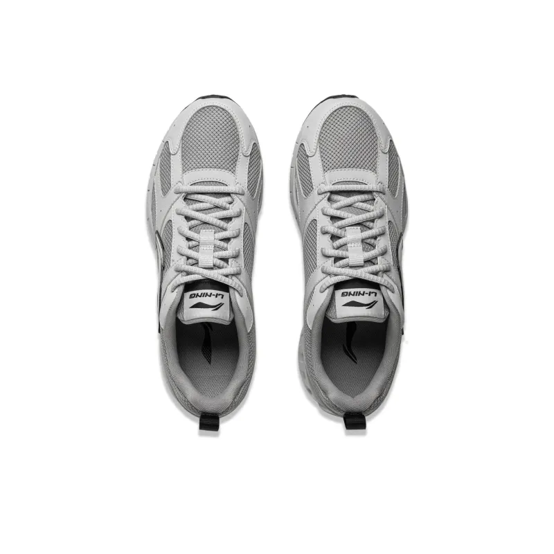 LiNing R037 Cushioning Slip Resistant Abrasion Resistant Breathable Low Top Running Shoes Men's Gray-3