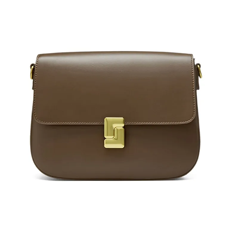 JOSINY PU With Cow Leather Shoulder Bag Women's Black/Apricot/Brown-0
