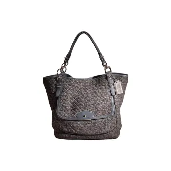 COACH Kristin Leather Tote Bag Shopping Bag Handbag Large Size Unisex Gray Blue