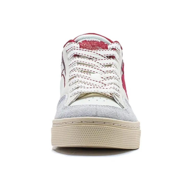 LiNing Wave 180 Anti Slip Wear Resistant Mid Top Skateboard Shoes Women's White Red-4