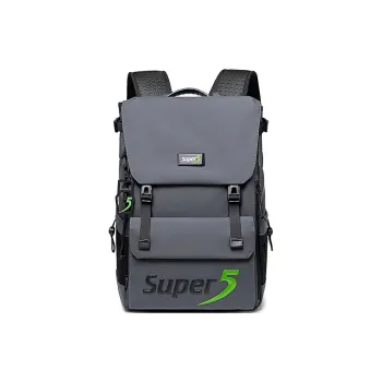 Super Five Nylon Water-Resistant Material Unisex Couple's Style Unisex Dark Gray/Blue/Black