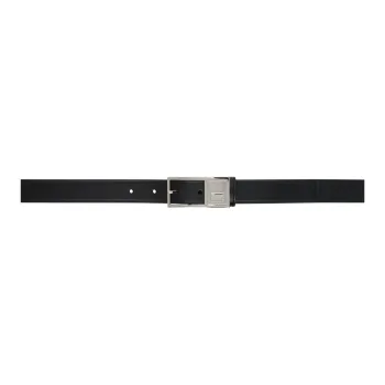 BALMAIN Solid Color Design Calfskin Leather Belts Men's Black Width: 2.5CM