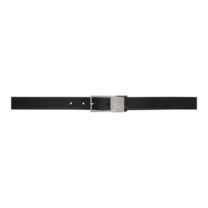 BALMAIN Solid Color Design Calfskin Leather Belts Men's Black Width: 2.5CM-0