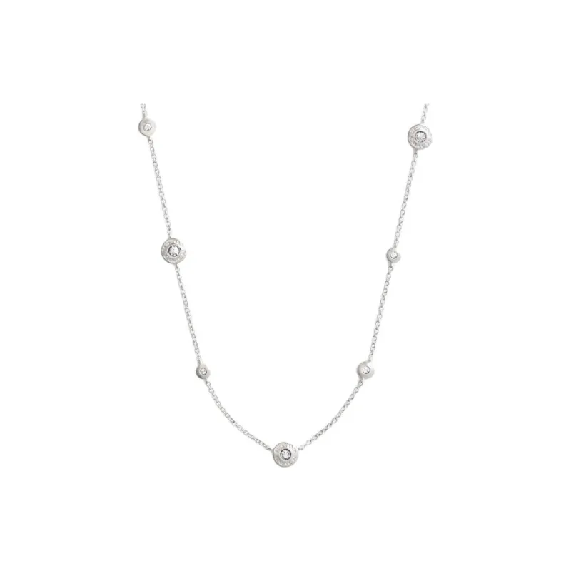 COACH Brass Plated, Glass, Cubic Zirconia Necklaces Women's Silver-1