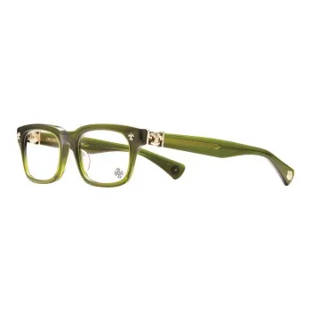Chrome Hearts Plate And Metal Butterfly Eyeglass Frames Men's Olive Green Gold