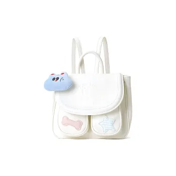 Sound For Life Fabric Backpack Handbag Women's White/Blue