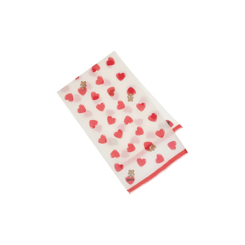 MOSCHINO Heart-print Wool Scarf-2
