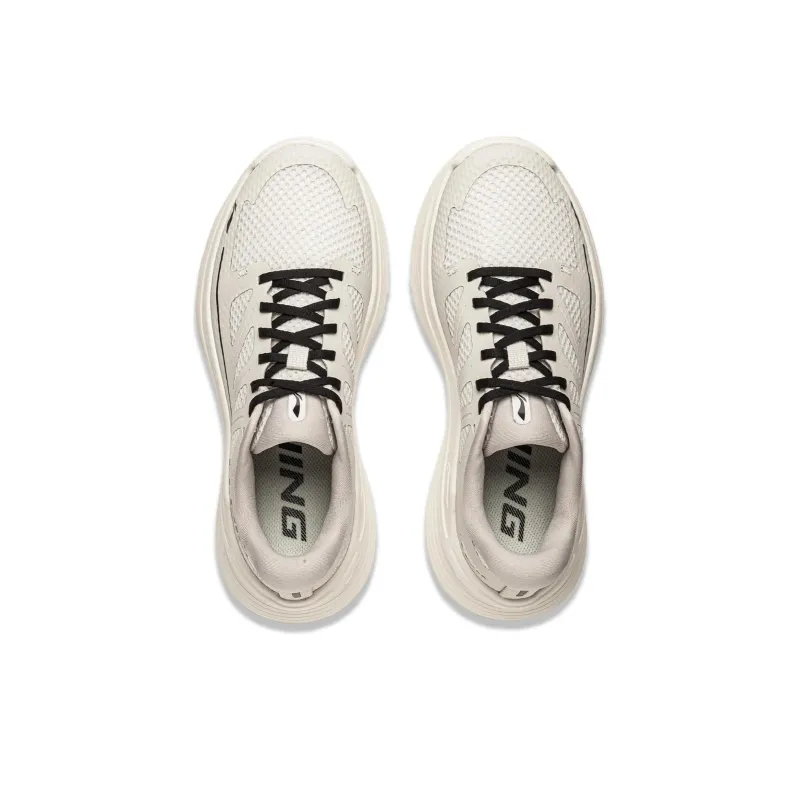 LiNing Ling Yue Cushioning Wear Resistant Low Top Running Shoes Women's Silver Birch Gray-3