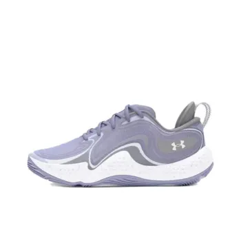 Under Armour UA Spawn 6 Anti Slip Wear Resistant Low Top Basketball Shoes Unisex White Purple
