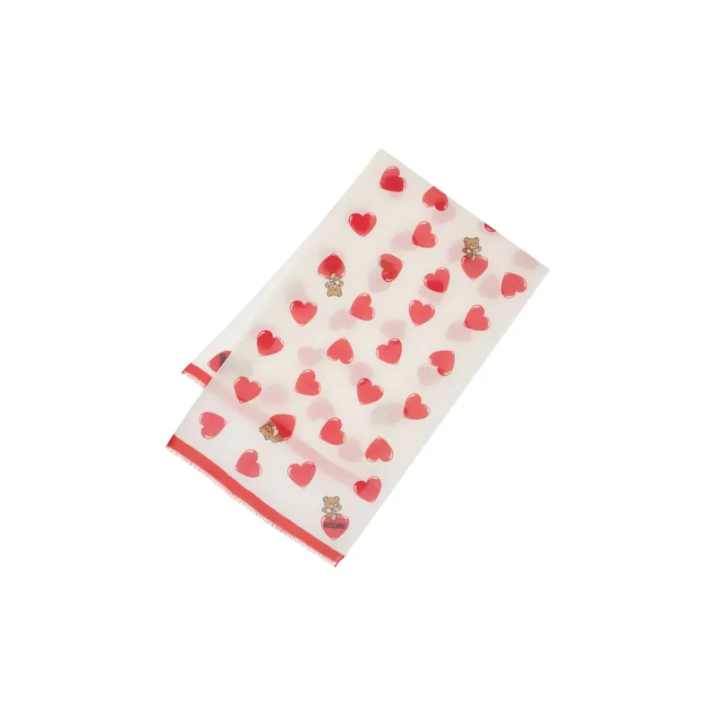 MOSCHINO Heart-print Wool Scarf-1