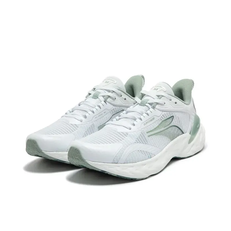 361° Popping Foam Cushioning Breathable Low Top Training Running Shoes Men's White Green-2
