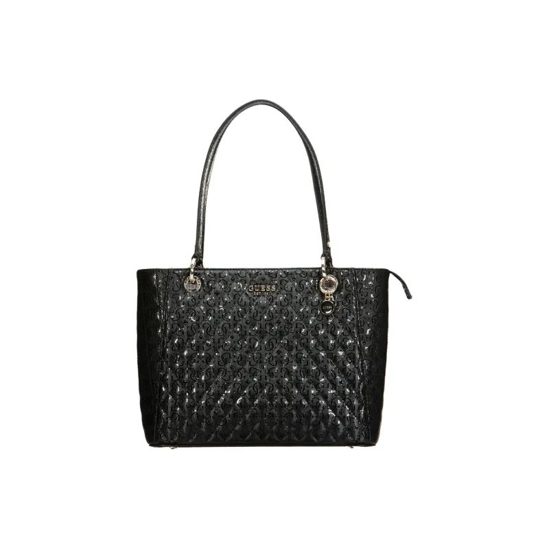 GUESS PU Tote Bag Shopping Bag Shoulder Bags Small Size Women's Black-0