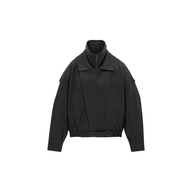 SAINT LAURENT FW24 Leather Jacket Women's Black-1