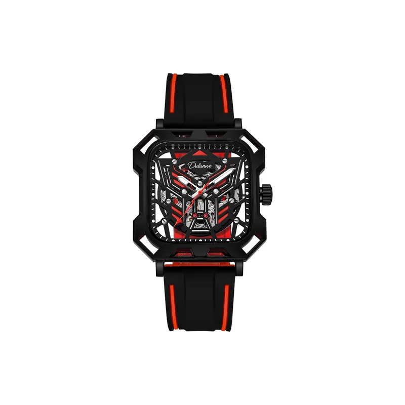 Dulunwe Space Mecha Collection Automatic Mechanical Movement Silicone Strap Watch Men's Watches Black Dial-18