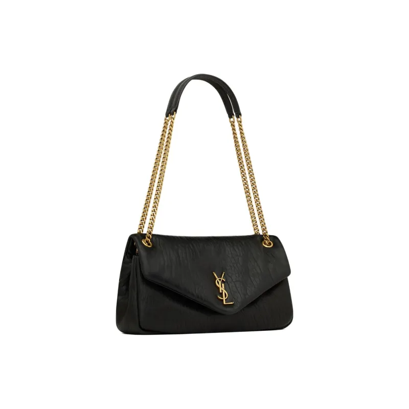 SAINT LAURENT Grained Sheepskin Handbag Shoulder Bag Women's Black-1