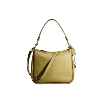COACH Cary Pebbled Leather Portable Crossbody Bag Shoulder Bag Women's Brass Multicolor With Moss Green