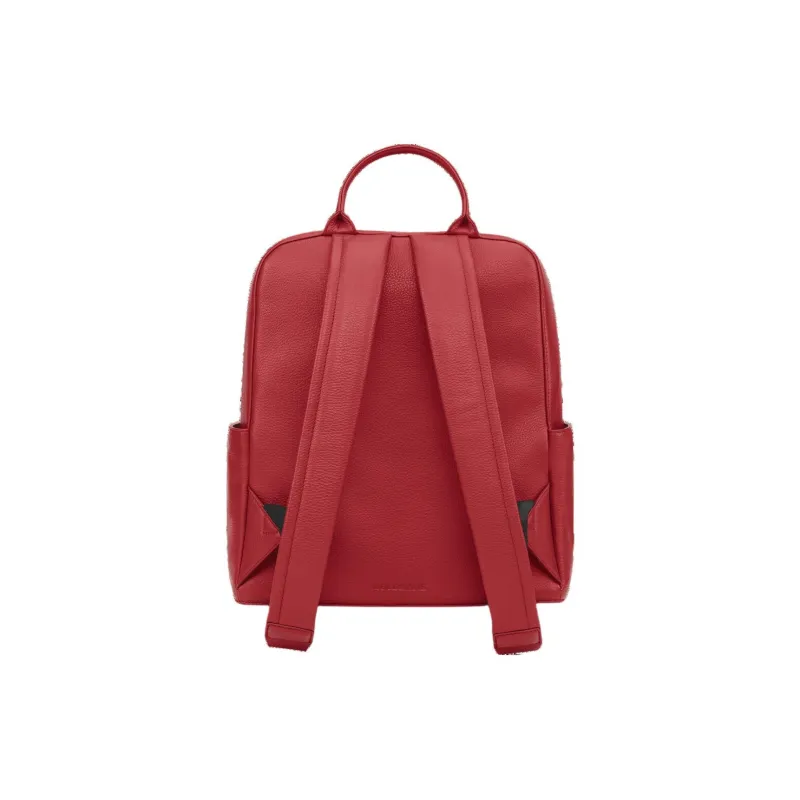 MOLESKINE Grained Matte Cow Leather Backpack Unisex Red-2
