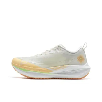 XTEP One piece Molded 2nd Generation Slip Resistant Low Top Running Shoes Women's Sail White/Electronic Pink Orange