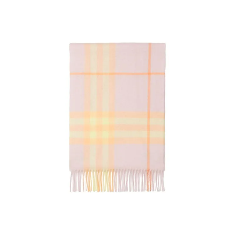 Burberry Checked Cashmere Fringe Scarf-2