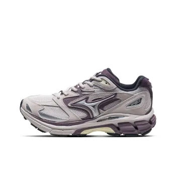 Mizuno Cushioning, Slip Resistant, And Abrasion Resistant Low Top Running Shoes Unisex Light Gray Purple