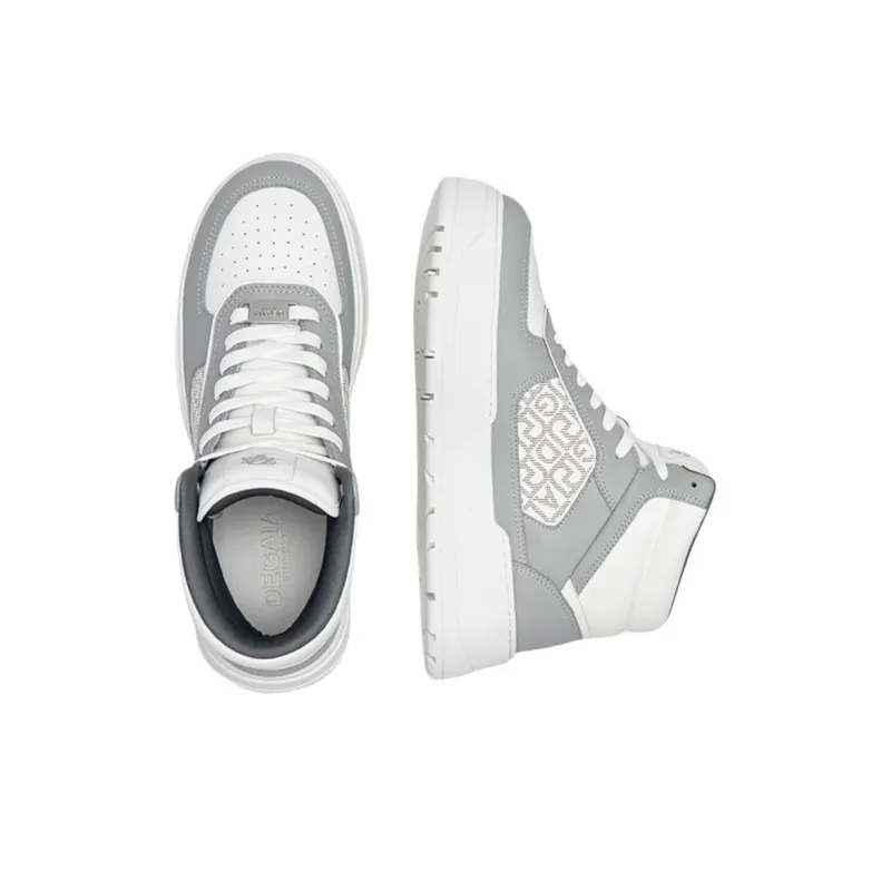 DEGAIA High-Top Skateboard Shoes Men's Raw White Light Gray-7
