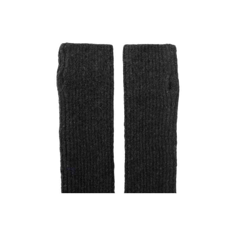 ZARA Polyester Polyacrylic Polyamide Polyamide Wool Nylon Gloves Women's Coal Gray-2