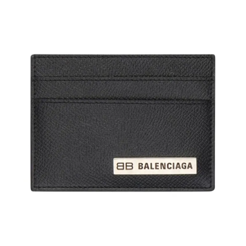 Balenciaga Calfskin Card Holder, Wallet Men's Black-0