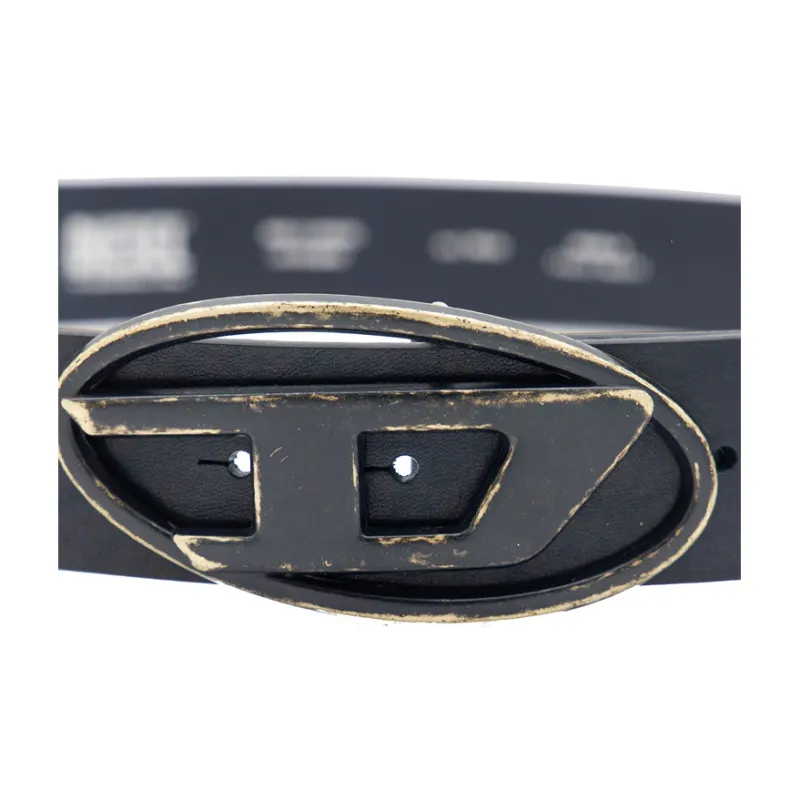 DIESEL Logo Plaque Buckle Belt-2
