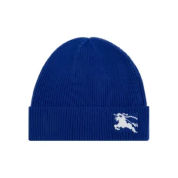 Burberry Equestrian Knight Motif Turn Up Brim Beanie