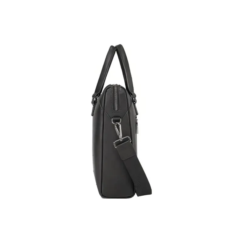 SAMSONITE Cow Leather Briefcase One Shoulder Handbag Men's Black-2