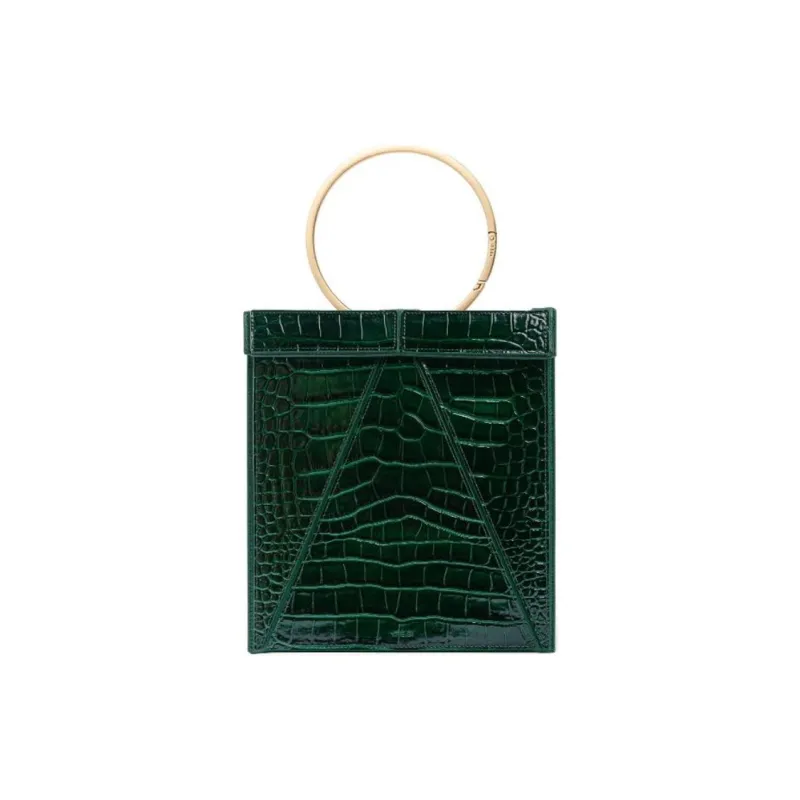 YEE SI Cow Leather Handbag Women's Green-3