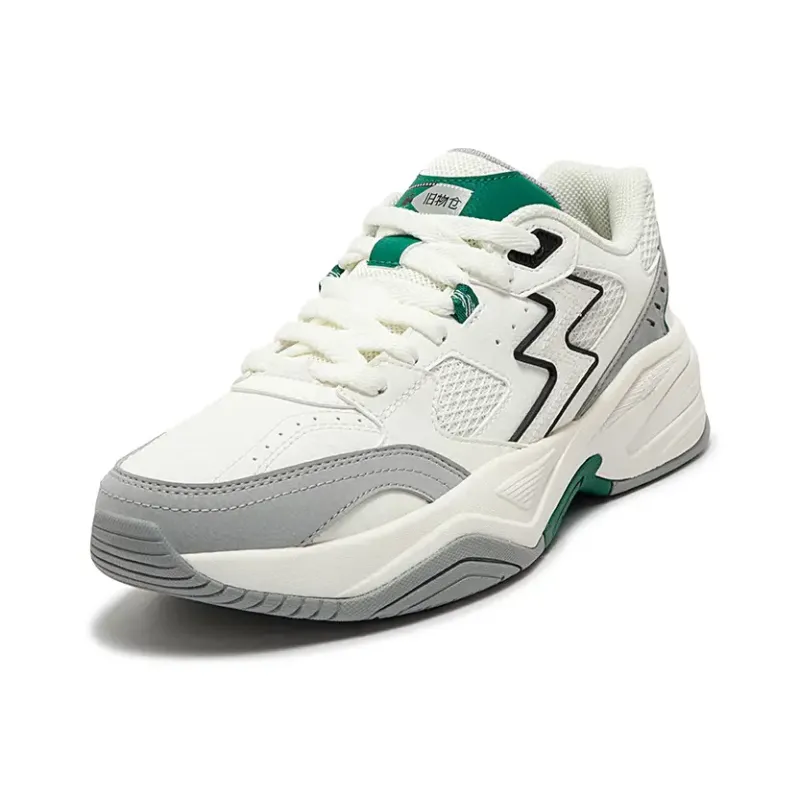 361° Sailing Series Wear Resistant Slip Resistant Low Top Chunky Sneakers Men's White Gray-1