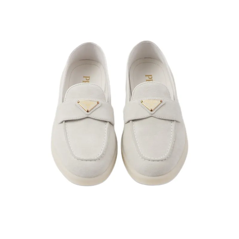 PRADA Loafers Women's Light Gray-4