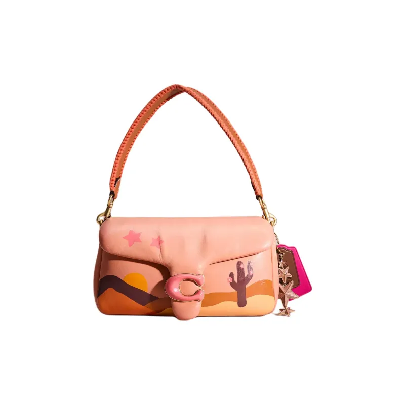 COACH Pillow Leather Shoulder Bag Crossbody Bag Handbag Women's Light Coral-0