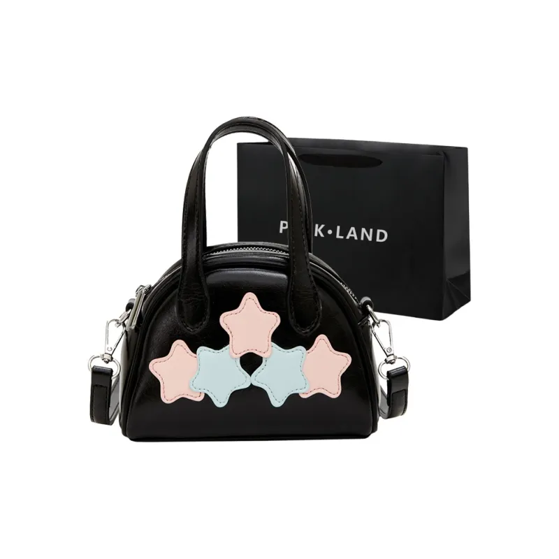 PINK·LAND PU Dome Bag, Crossbody Bag, Shoulder Bag Women's Silver/Ecru/Black-7