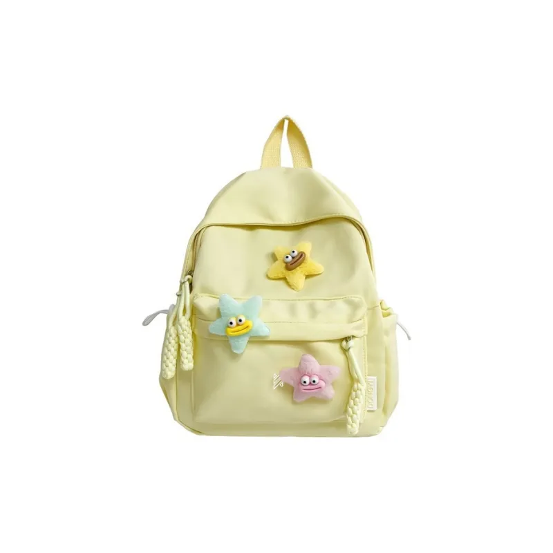 NOMK Nylon Backpack Backpack Backpack Handbag Women's Pink/Black/Green/White/Beige Yellow-8