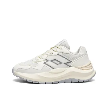 LOTTO Startled Tiger Breathable Anti Slip And Wear Resistant Cushioning Low Top Chunky Sneakers Women's Ecru