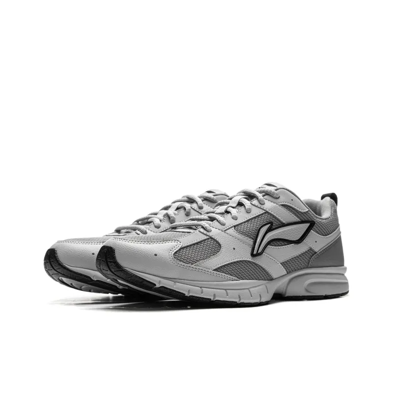 LiNing R037 Cushioning Slip Resistant Abrasion Resistant Breathable Low Top Running Shoes Men's Gray-2