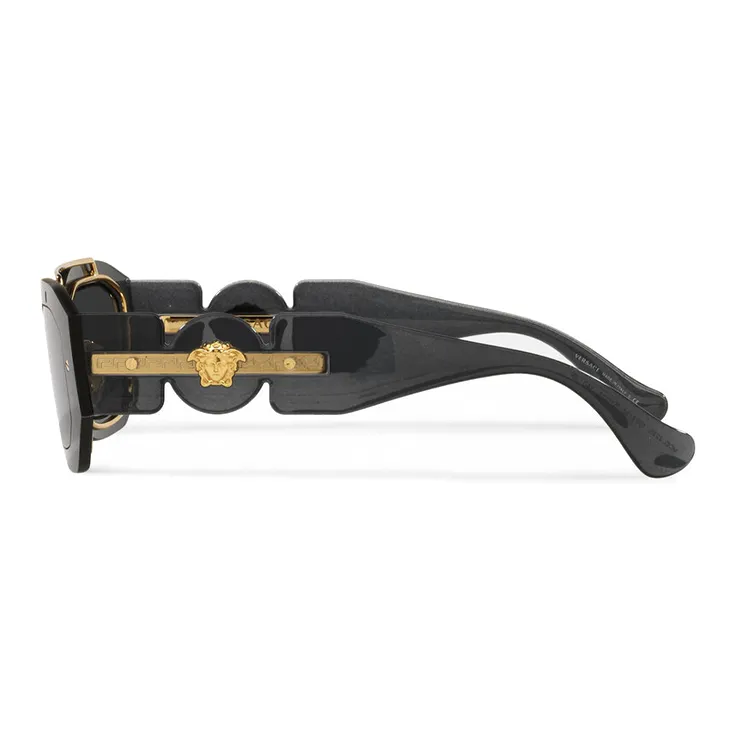 VERSACE Metal Aviator Sunglasses Men's Black-2