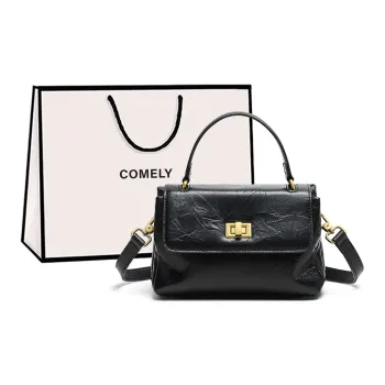COMELY Cow Leather Shoulder Bag Crossbody Bag Regular Women's Black/Mocha/Ecru