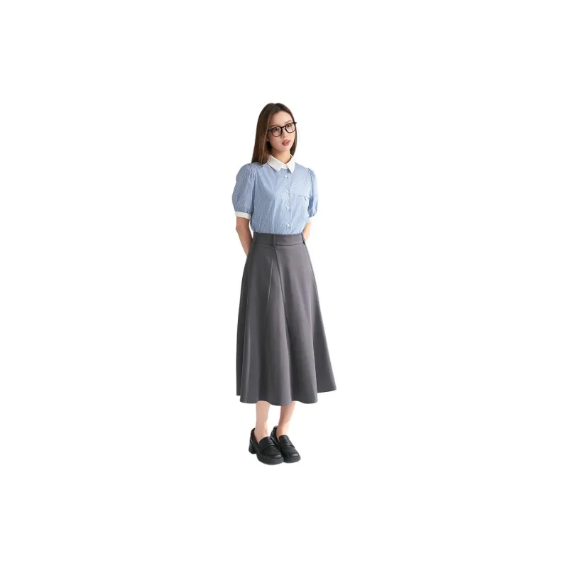 Miss Burde Shirt Women's Light Blue Stripes-1