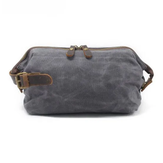 TTaG．baG Cow Leather Canvas Bag Toiletry Bag Regular Unisex Black/Dark Gray/Khaki/Army Green-7